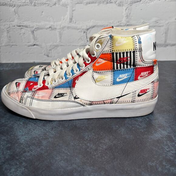 Nike Blazer Mid Patchwork Men's Sneaker Shoes Multicolor Size 8.5 - Picture 3 of 10